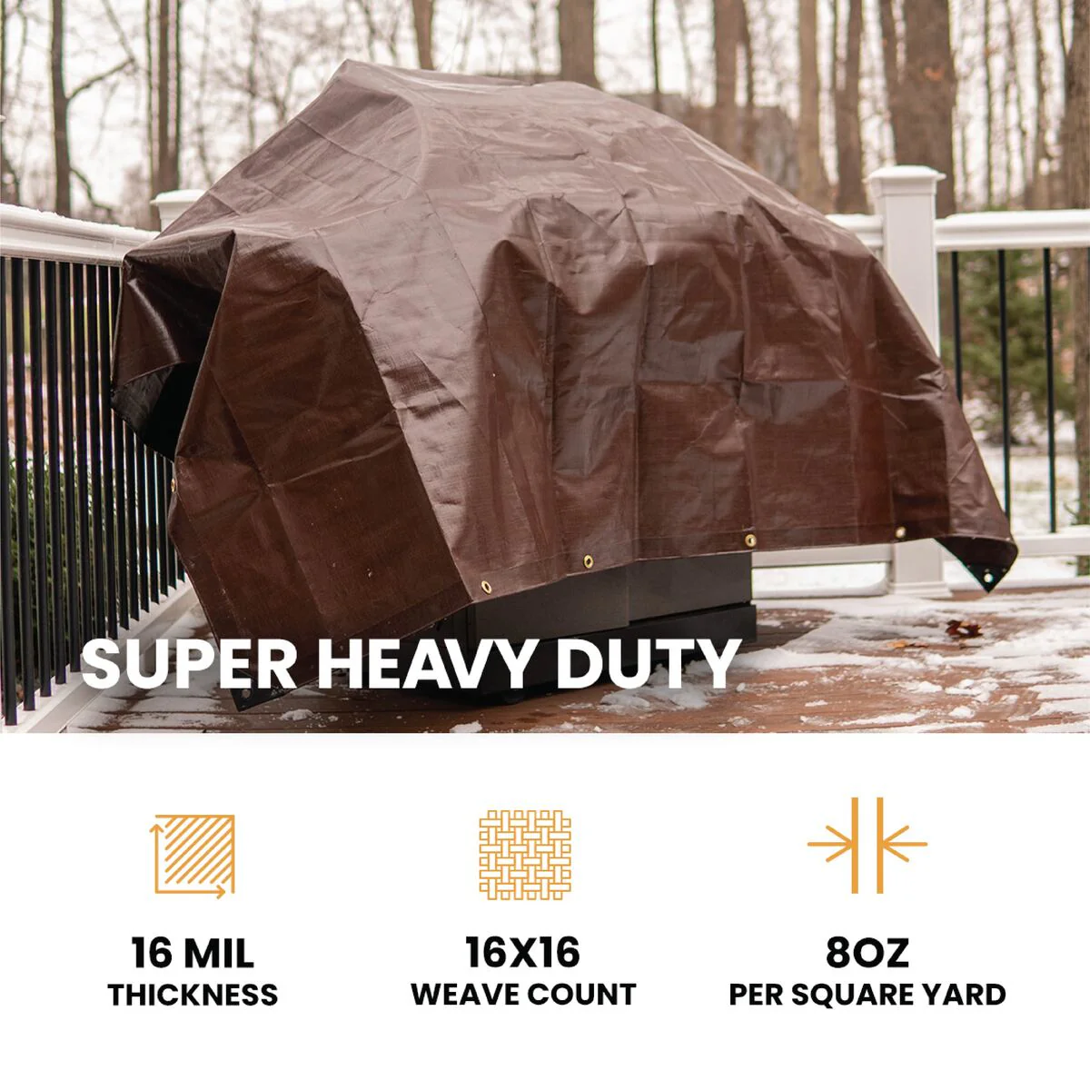 4' x 20' Super Heavy Duty Poly Tarp - Image 7