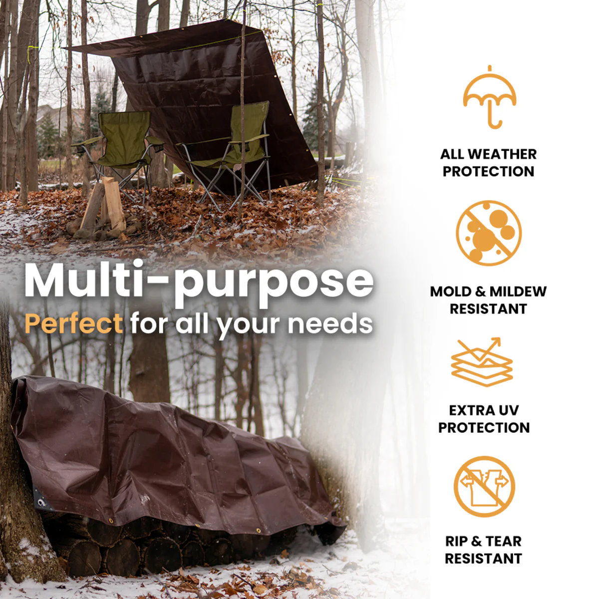 4' x 20' Super Heavy Duty Poly Tarp - Image 4