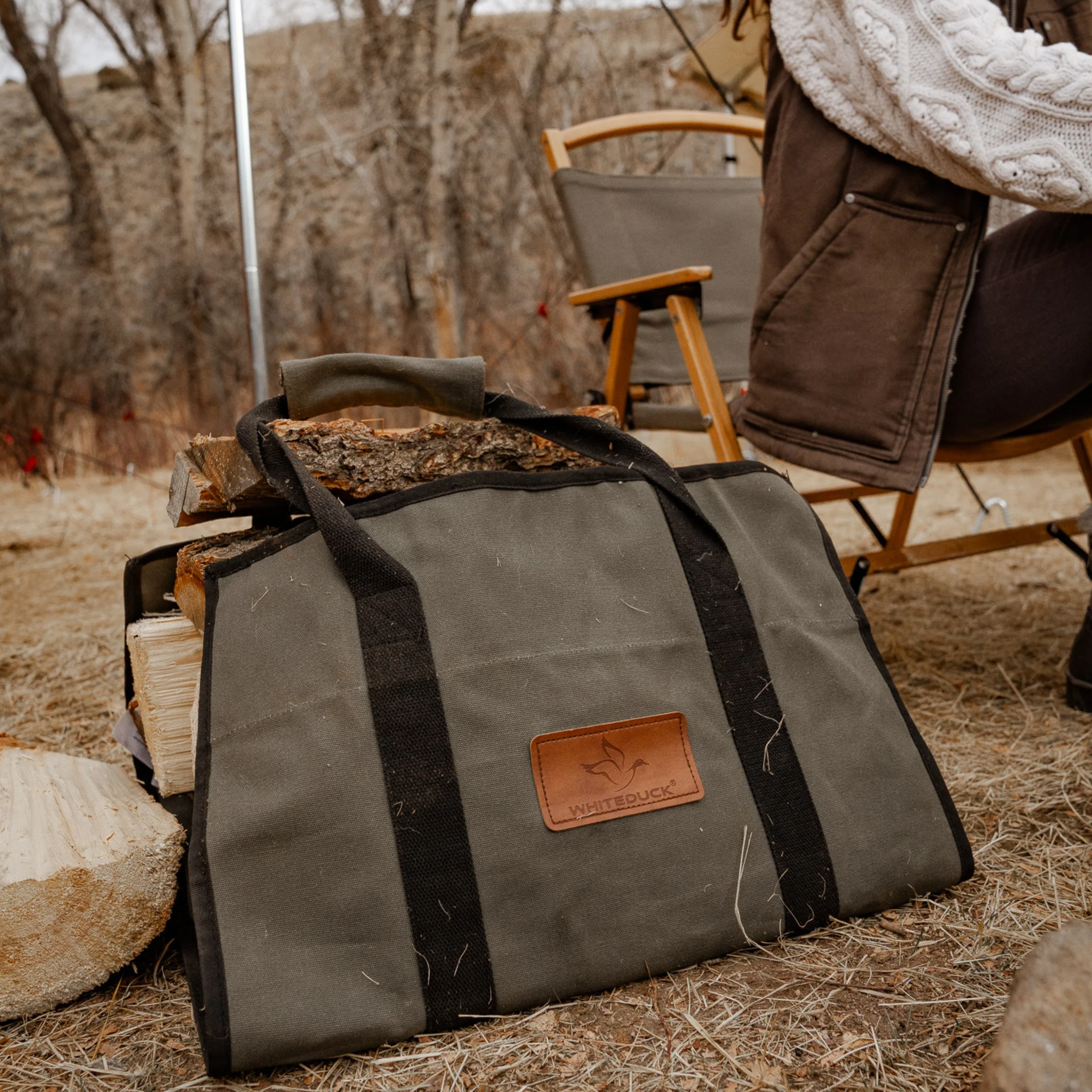 Diamond Shape Canvas Firewood Log Carriers - Image 10