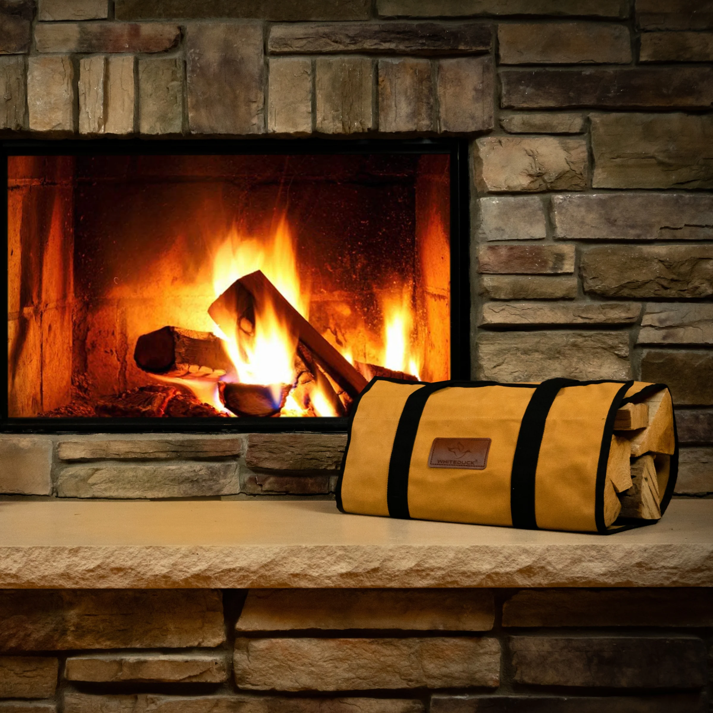 Tote Shape Canvas Firewood Log Carriers - Image 12